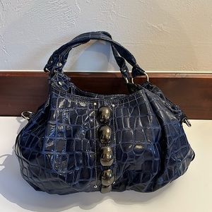 Kathy Van Zealand Navy Leather Purse